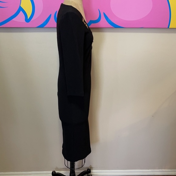 Moschino Sewing Black Sheath Dress Scissors Heart - Picture 5 of 12